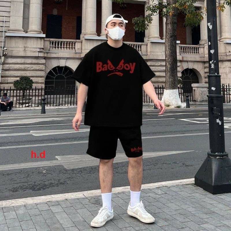 Set Quần Áo Bad BoY Nam Nữ♥️Bộ hè hoạt hình ngắn tay mùa hè phong cách Hàn Quốc; áo thun + quần Short