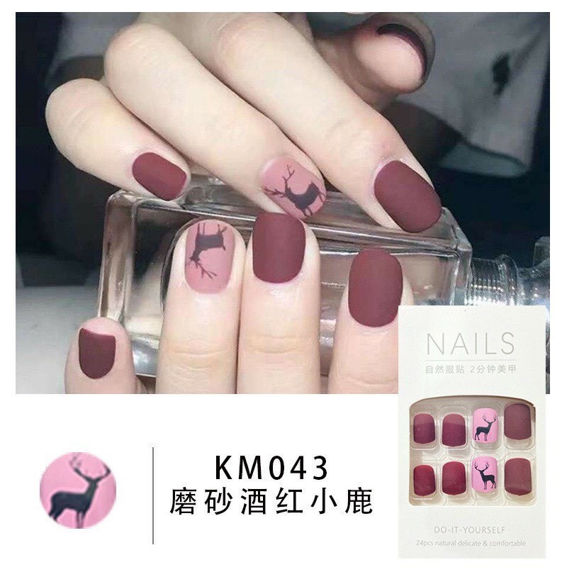 Set 24 móng kèm keo phong cách basic