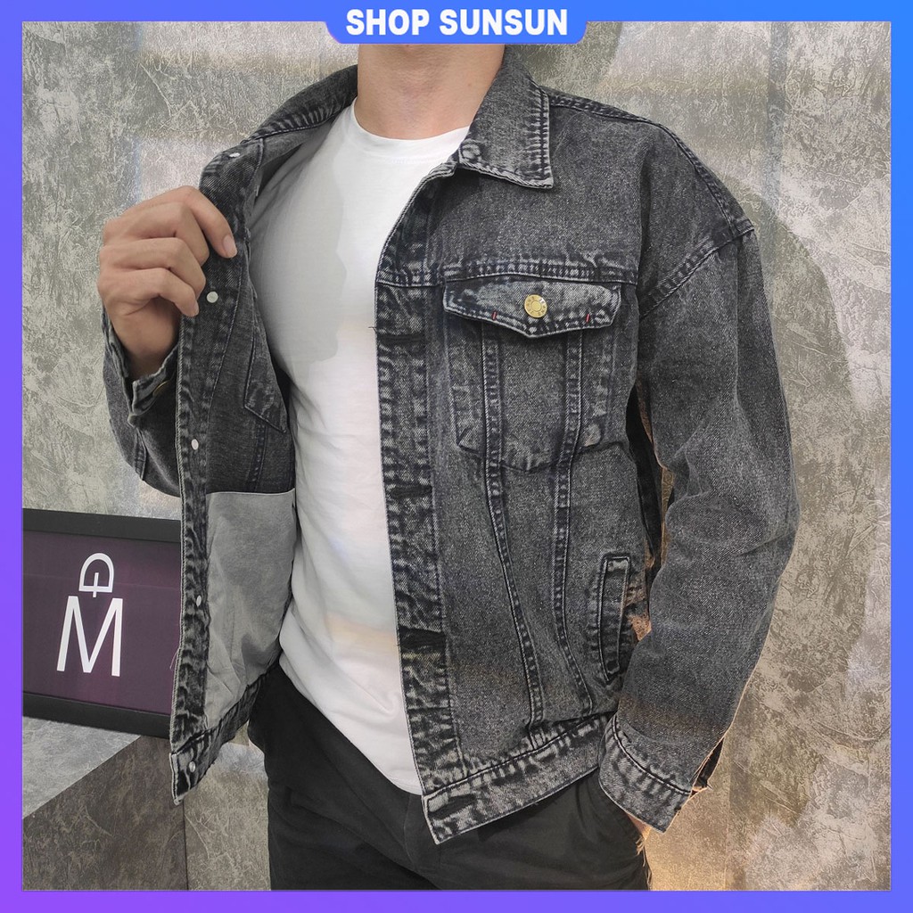 Áo khoác jeans nam xám đậm SS359 [FREESHIP] shop Sunsun chuyên áo jean nam nữ