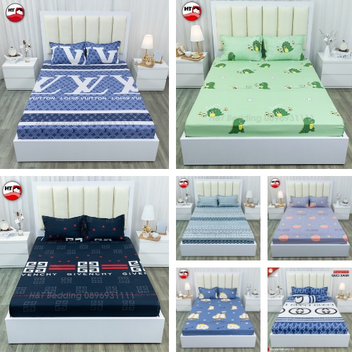 Bộ ga giường vỏ gối 3 món Cotton Poly mẫu mới 2022, giá rẻ tại xưởng, ga chun bọc đệm | BigBuy360 - bigbuy360.vn