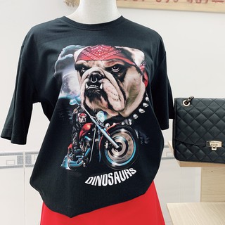 Áo thun Nam - Nữ vải Cotton form rộng tay lỡ in hình Bulldog cực nét local brand