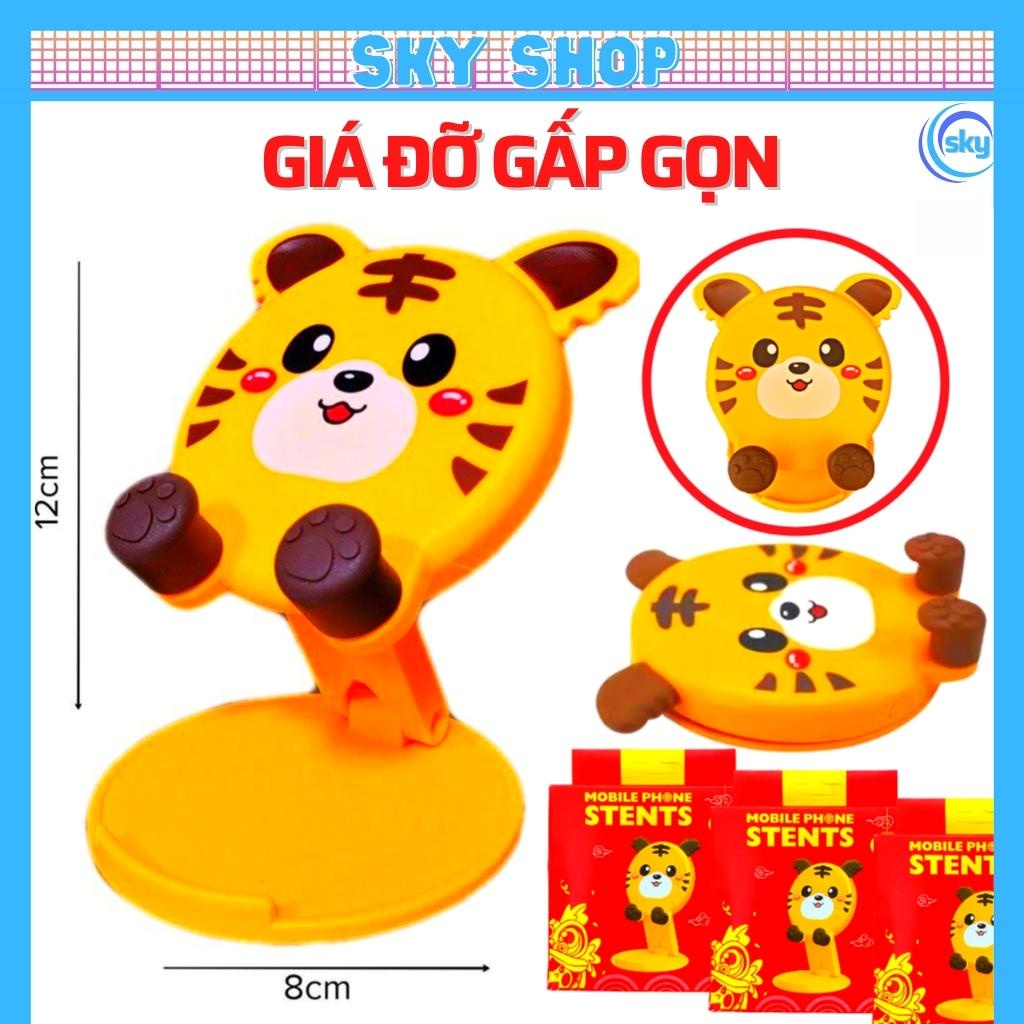 Giá Đỡ Điện Thoại gấp gọn hình thú đế tròn để bàn - Hình Thú Dễ Thương siêu nhẹ đa năng tiện dụng [SKY]
