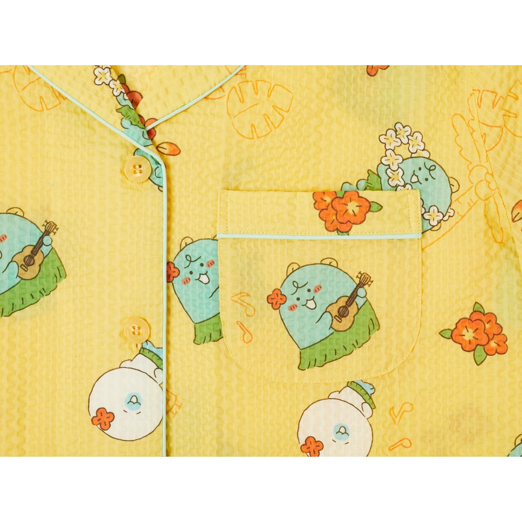 Váy Pyjama làm mát nữ Kakao Friends Jordy &amp; Niniz kèm dây buộc tóc