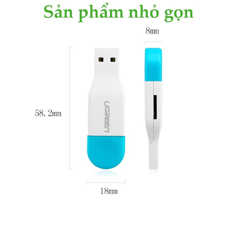 Đầu đọc thẻ nhớ + OTG Micro USB Ugreen 30358