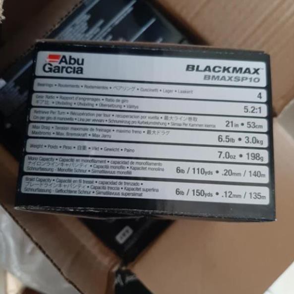 MÁY CÂU CÁ ABU GARCIA BLACKMAX SP10,20,30,60 tương đương 1000,2000,3000,5000 ( TẶNG CƯỚC CÂU ION 300M TẢNG HÌNH)