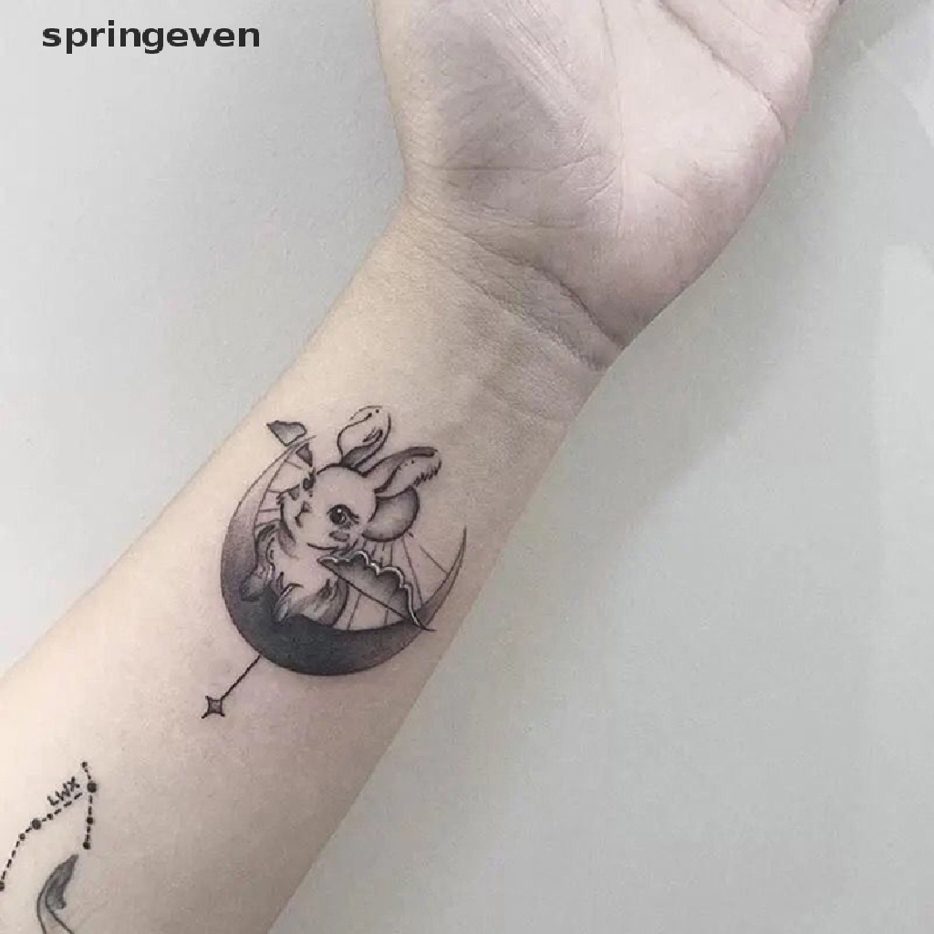 springeven 1PC Tattoo Sticker Tiger Moon Whale Couples Student Personality Temporary Tattoo RFT