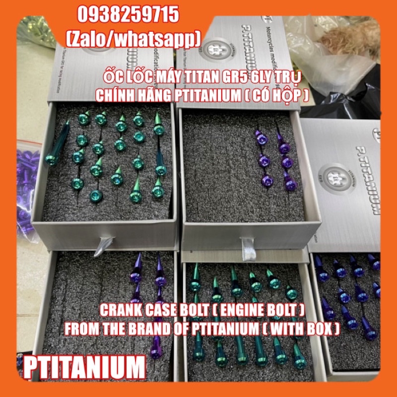 Ốc titan gr5 lốc máy trụ cho wave dream winner x sonic satria raider exciter