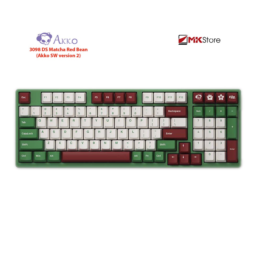 [Mã 267ELSALE hoàn 7% đơn 300K] Bàn phím cơ AKKO 3098 DS Matcha Red Bean (Akko switch v2)