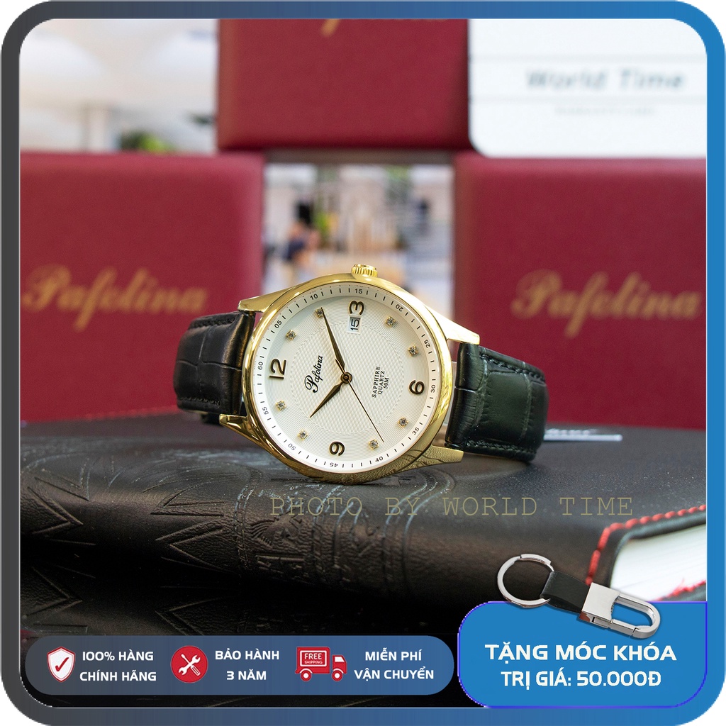 Đồng Hồ Nam Pafolina 5033M dây da Chính Hãng Full Box , Kính Sapphire Chống Xước - Chống Nước 3ATM - Bảo hành 3 năm