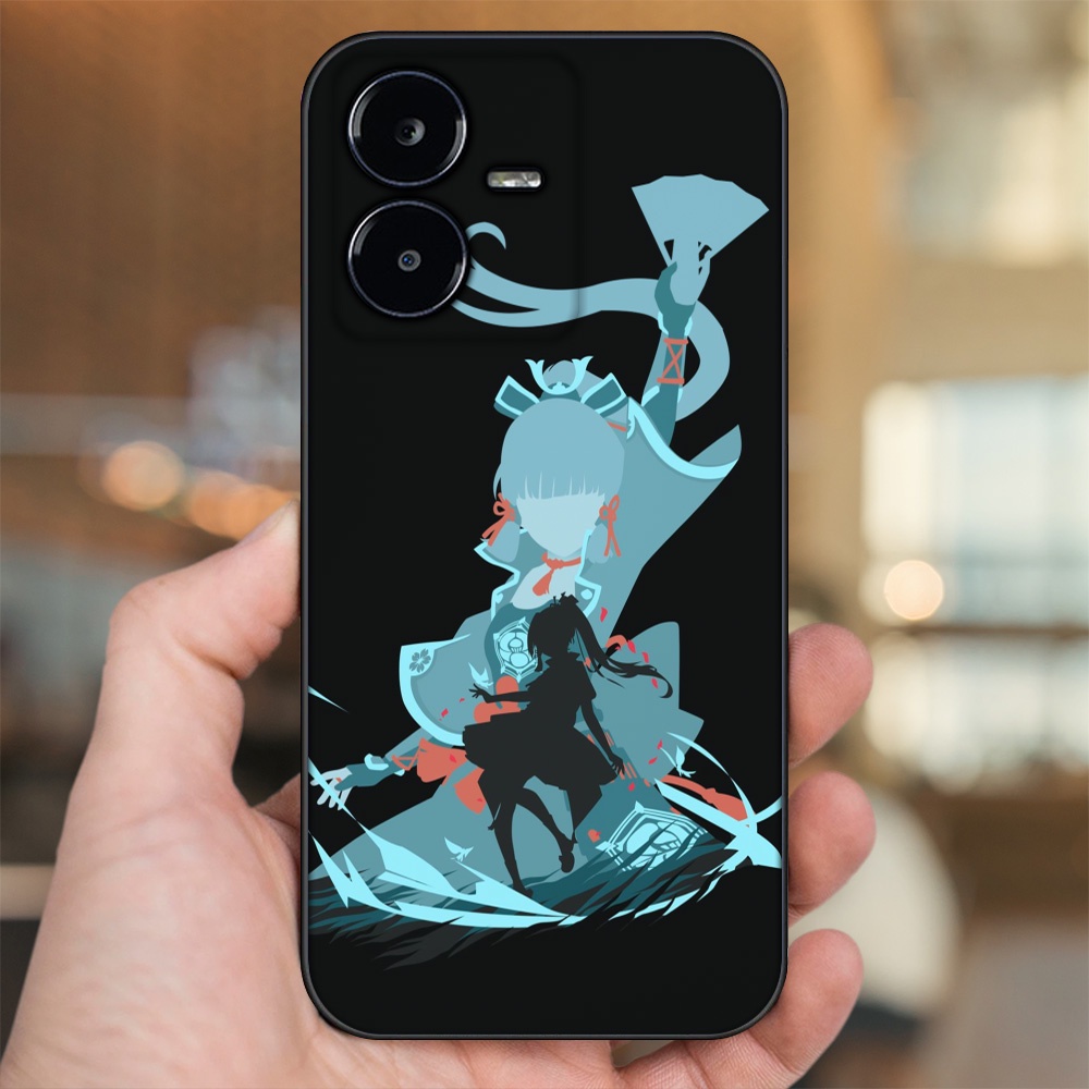 Ốp lưng Vivo Y22s viền đen in hình Ayaka Genshin Impact