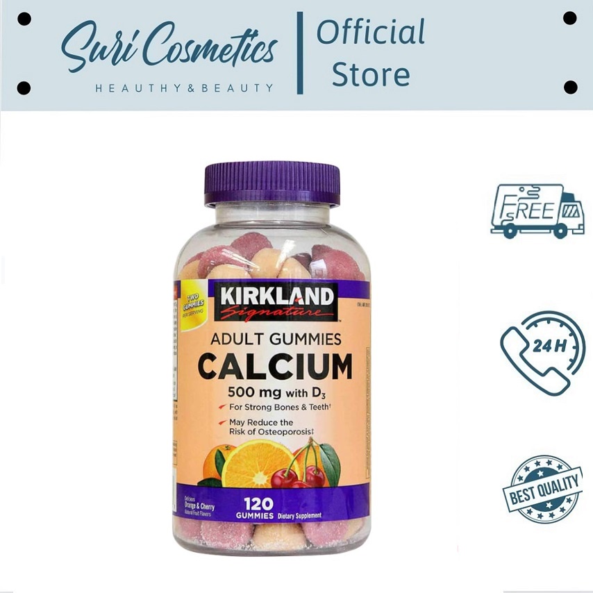 Kẹo dẻo Canxi Kirkland Signature Adult Gummies Calcium 500mg D3 – 120 viên