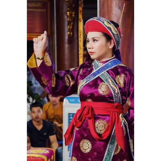 Phụ kiện hầu đồng - Nạm chéo , mạn chéo hầu Quan đính cườm