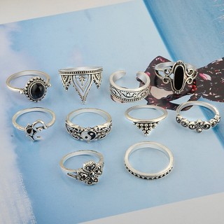 Set 10 Nhẫn Đốt Ngón Tay Phong Cách Boho
