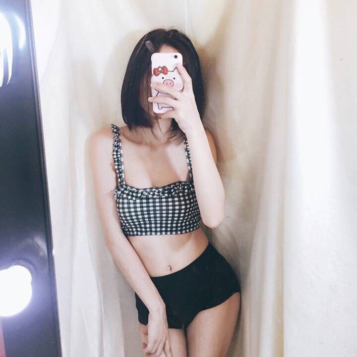 Bikini hai mảnh caro chất thun mặc đi biển đi bơi | BigBuy360 - bigbuy360.vn