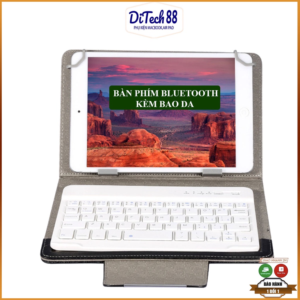 Bàn Phím Bluetooth kèm Bao Da bảo vệ Ipad,Bàn phím Không Dây cho ipad điện thoại kèm ốp,ốp lưng ipad - DITECH88