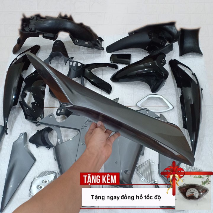 Dàn áo xe Future Neo màu ĐEN PHANH CƠ , nhựa ABS nguyên sinh - Tặng đồng hồ cơ gắn xe máy