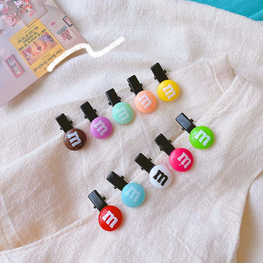 Set 5 Kẹp Tóc Hình Kẹo Đơn Giản Dễ Thương Nhiều Màu Sắc Phong Cách Hàn Quốc Cho Nữ