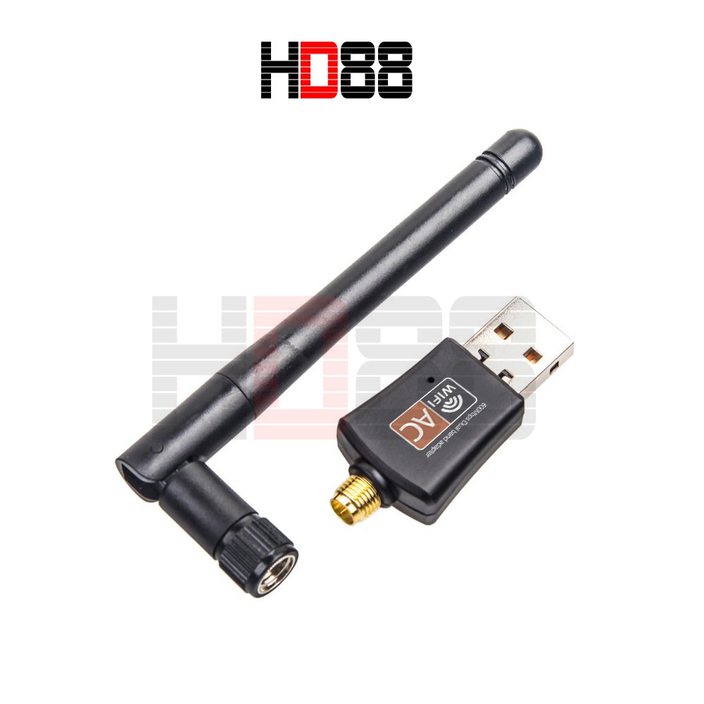 USB Wifi 600 Mbps tốc độ cao 2.4g  5g  5.8g Có Ăng Ten HD88 - A02