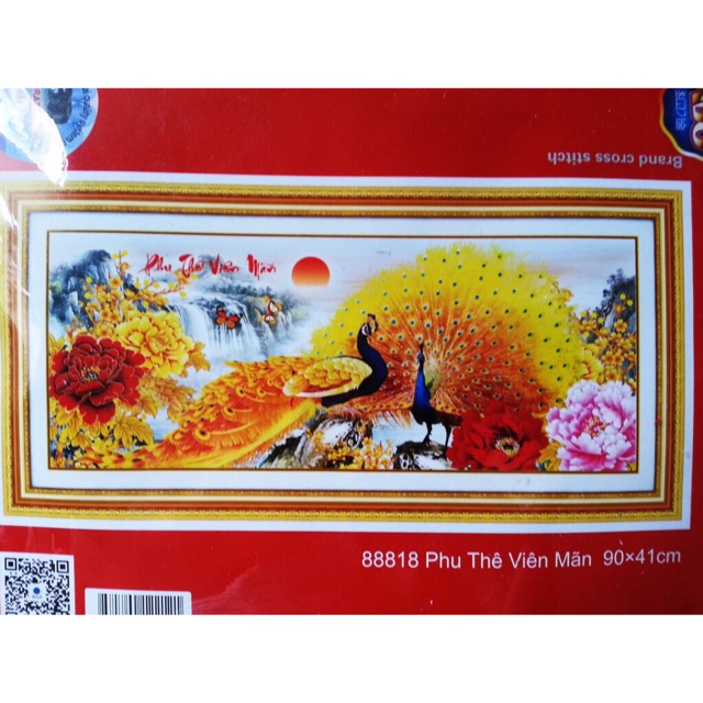 Tranh thêu chữ thập Phu Thê Viên Mãn 88818 (90x51) chưa thêu