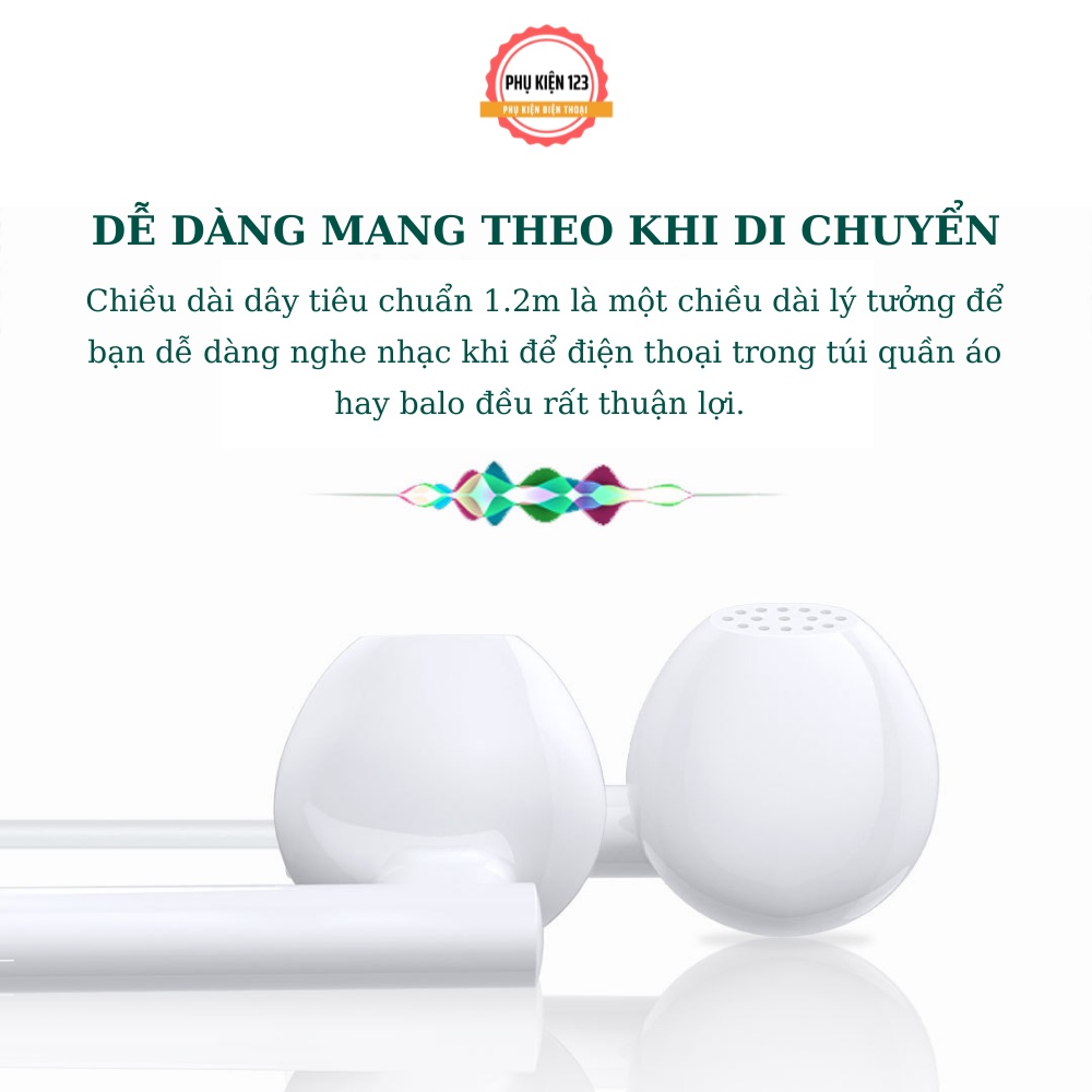 Tai nghe có dây Wekome YA-01 kiểu dáng earbud tích hợp đàm thoại, micro, âm thanh