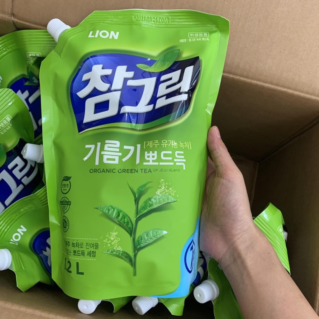 Nước Rửa Chén Bát Chiết Xuất Trà Xanh Lion Hàn Quốc Nhập Khẩu Chính Hãng 500g - 1kg - 1.2L