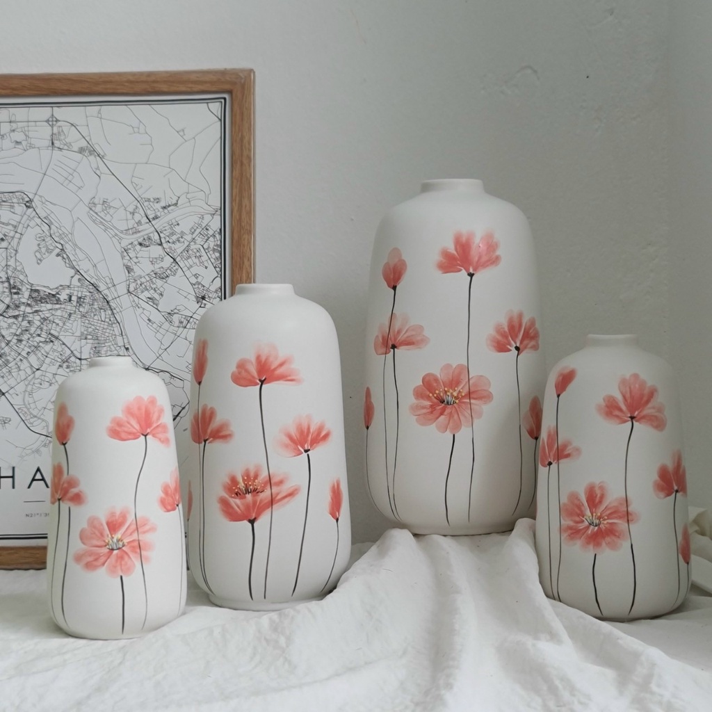 Bình hoa vẽ tay mini  làm bình cắm hoa, decor, quà atwngj ý nghĩa