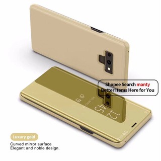 Ốp điện thoại có nắp gập tráng gương màu trơn kiểu dáng sang trọng cho Samsung Galaxy J7 J8 2018