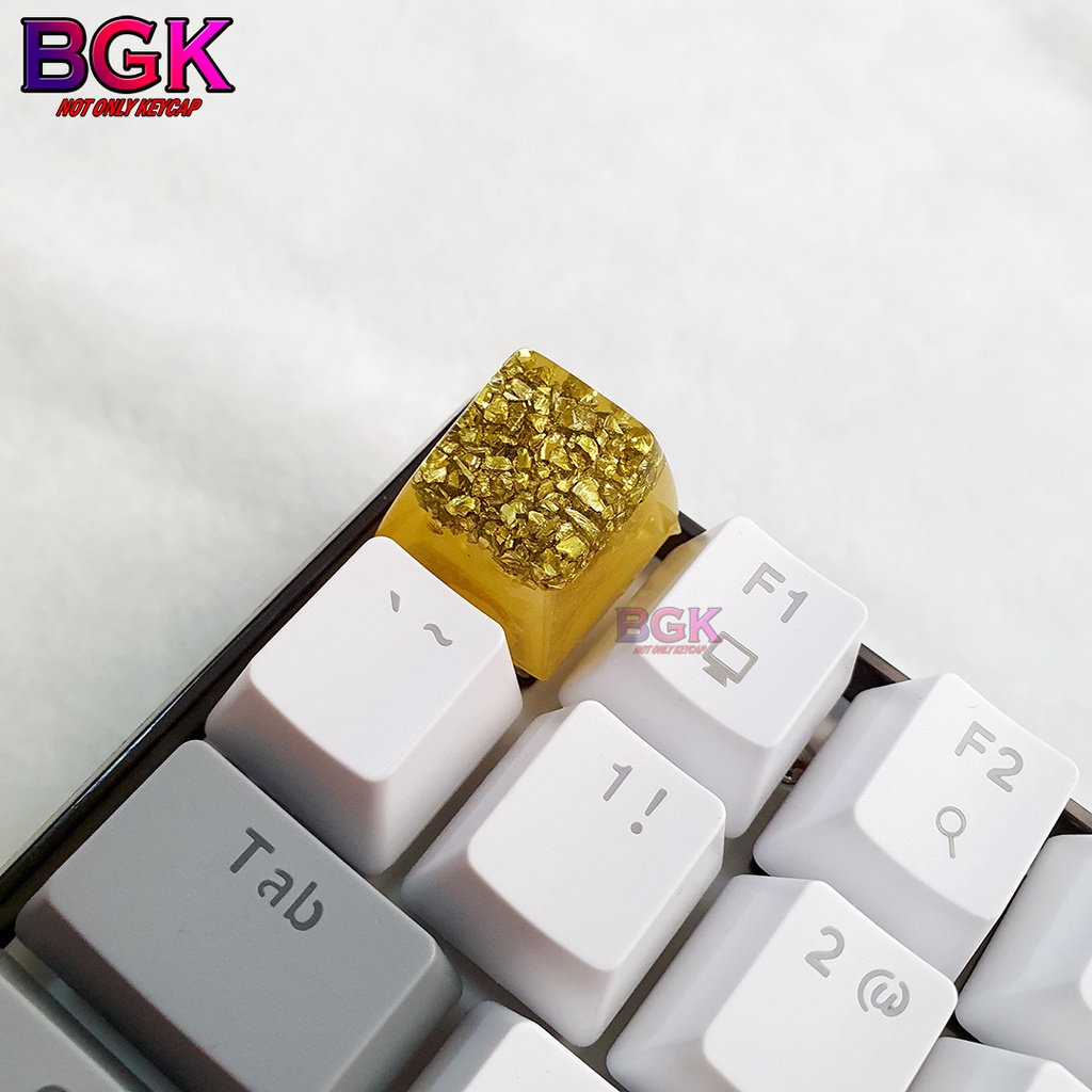 Keycap Lẻ Tinh Thể Vàng Yellow Crystal Keycap SA profile ( keycap resin độc lạ )( Keycap Artisan )