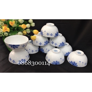 10 bát cơm Bát Tràng vẽ hoa