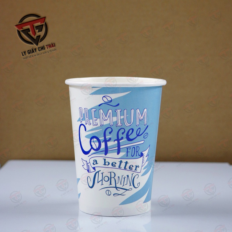 SET 50c Ly Giấy 14oz 360ml Ly dày, Mẫu In sẵn Ông Già Râu dành cho quán Cafe Take Away và Trà sữa.