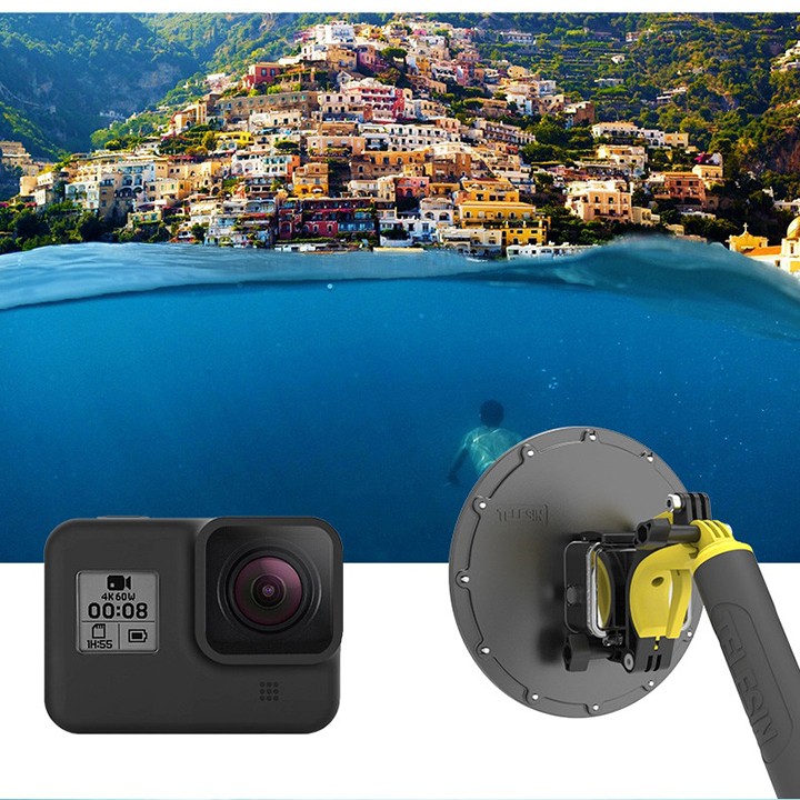 [Mã ELMS05 giảm 5% đơn 300K] Dome GoPro 8 Telesin ( Chụp nửa trên nửa dưới mặt nước ) | BigBuy360 - bigbuy360.vn