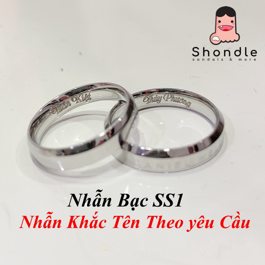 Nhẫn Titan Khắc Tên Theo Yêu Cầu - Không rỉ - Bảo Hành 1 Năm