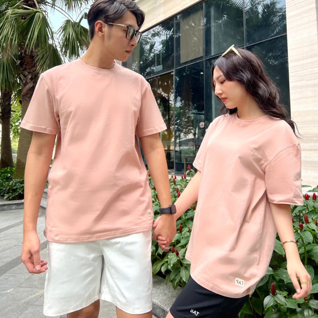 Áo thun trơn, T'shirt Basic cổ tròn SAT TS-04 unisex, vải cotton mềm mịn, dày dặn, trẻ trung chuẩn form