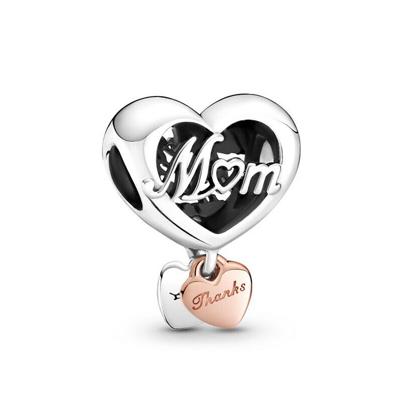 Mum & Timeless Mặt Dây Chuyền Hình Trái Tim Trong Suốt Lấp Lánh DIY Mạ Bạc S925