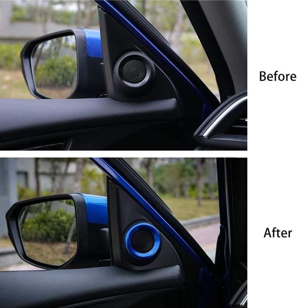 MYRONGVN Set 5 Vòng Trang Trí Núm Điều Khiển Âm Lượng Bằng Hợp Kim Nhôm Không Phai Cho Xe Hơi Honda 10th generation Civic