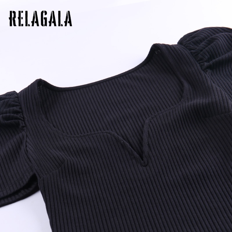 Bodysuit Tay Phồng Xếp Ly Màu Trơn Thời Trang Quyến Rũ Cho Nữ | BigBuy360 - bigbuy360.vn