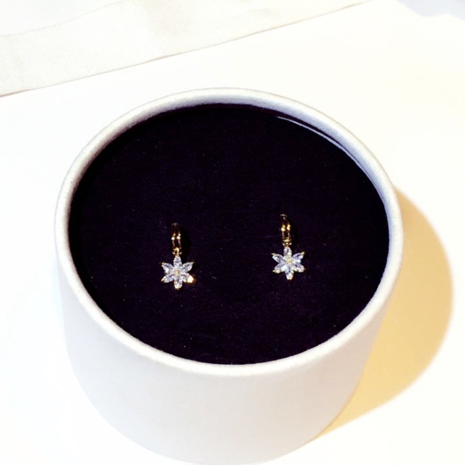 Bông Tai Hình Hoa Đính Đá Thời Trang Cho Nữ