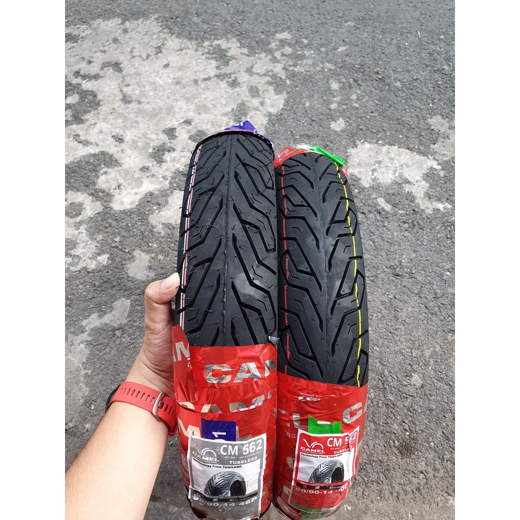 Cặp vỏ lốp xe Camel gai City Grip cho tay ga: Airblade, Vario, Click, Vision... 80/90-14&90/90-14, vỏ ko ruột- giá 1 cặp