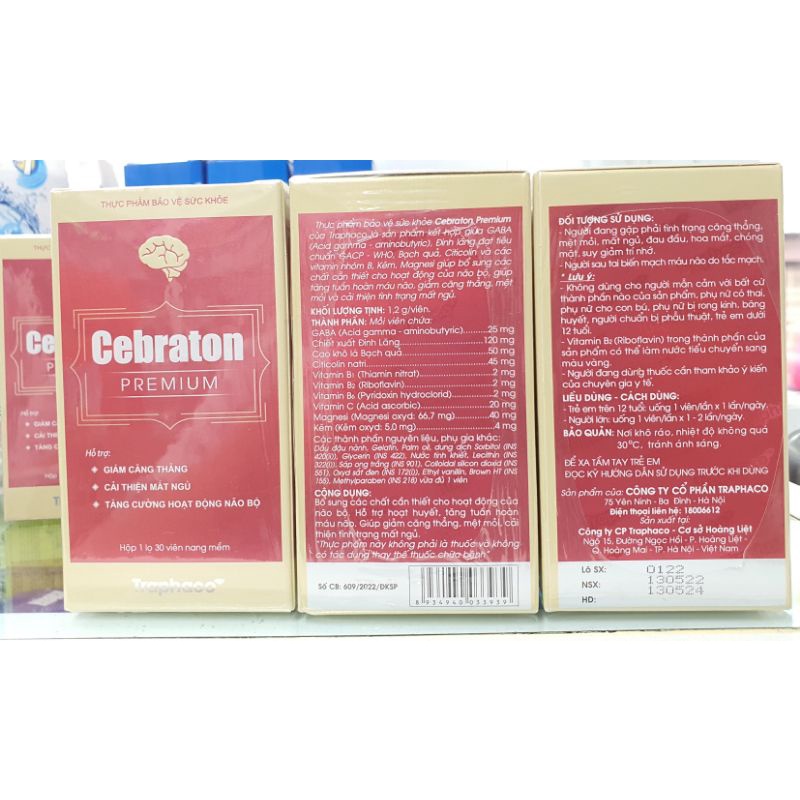 Viên uống tăng cường tuần hoàn não Cebraton Premium - Hộp 30 viên nang mềm