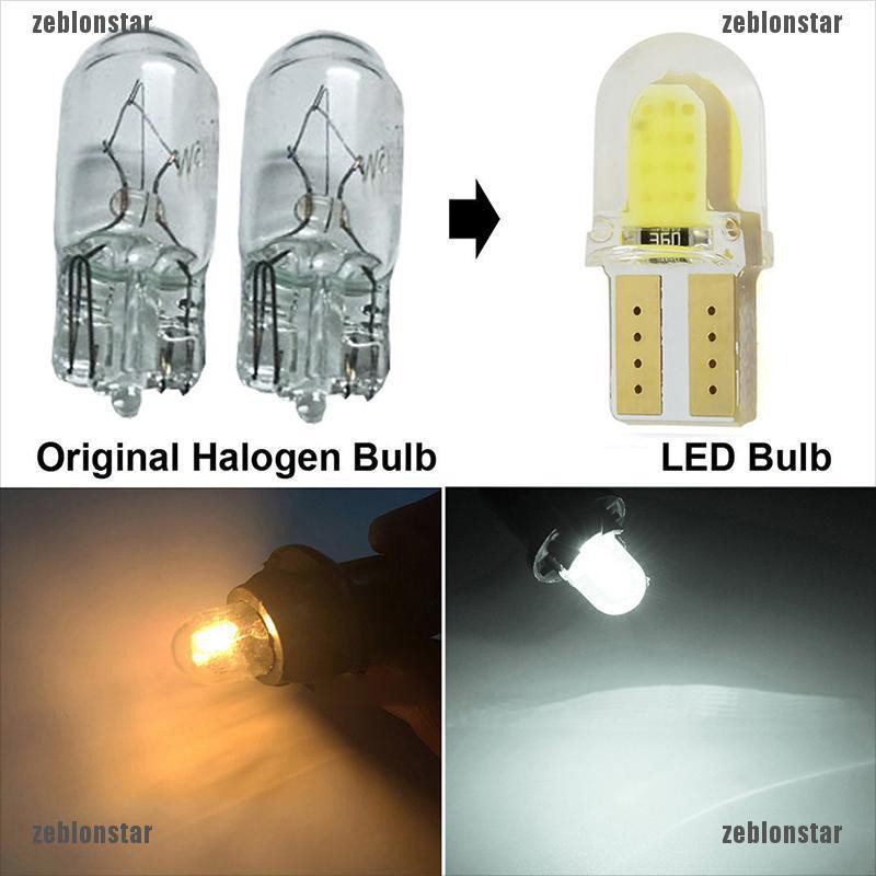 Bộ 10 Đèn led T10 194 W5W COB Silicone Gắn Cửa Xe Hơi