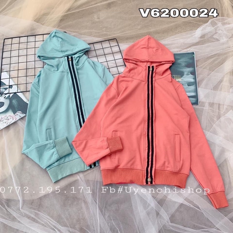 Áo  khoác thun dây kéo viền đen V6200024 | BigBuy360 - bigbuy360.vn