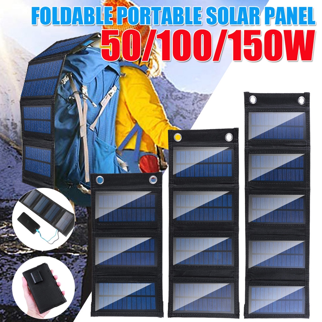Tấm Pin Năng Lượng Mặt Trời Gấp Gọn Linh Hoạt Chống Thấm Nước 50 / 100 / 150W