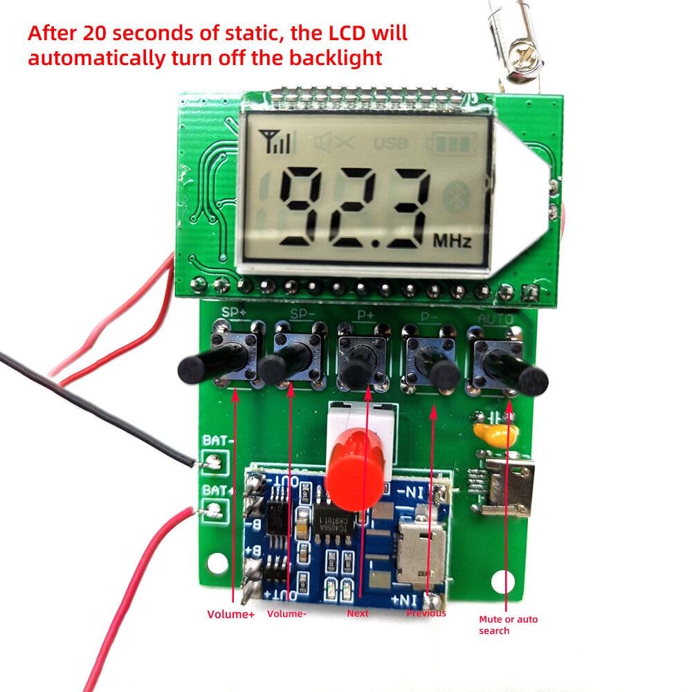 Bộ Khuếch Đại Âm Thanh Kỹ Thuật Số DIY Kèm Loa Vỏ Sò Ziqucu FM