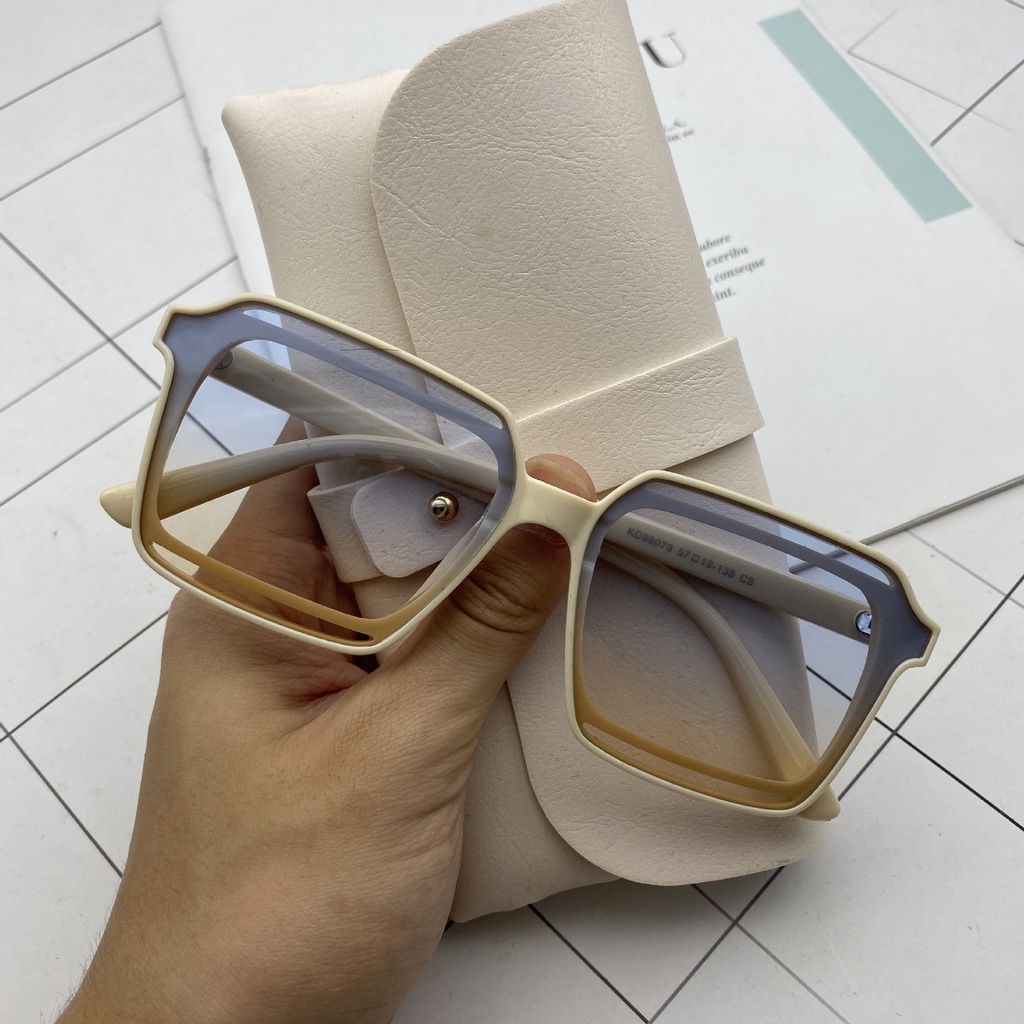 PVN46142 Kính mát, kiếng mát unisex gọng vuông lớn tròng gradient hip hop thời trang mới 2022