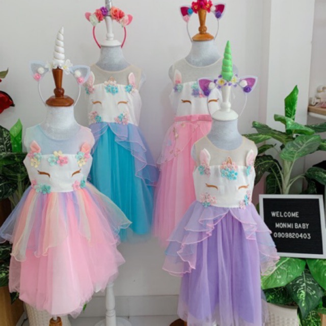 ĐẦM CÔNG CHÚA UNICORN - LITTLE PONY LOẠI 1 CHO BÉ GÁI 13-30KG