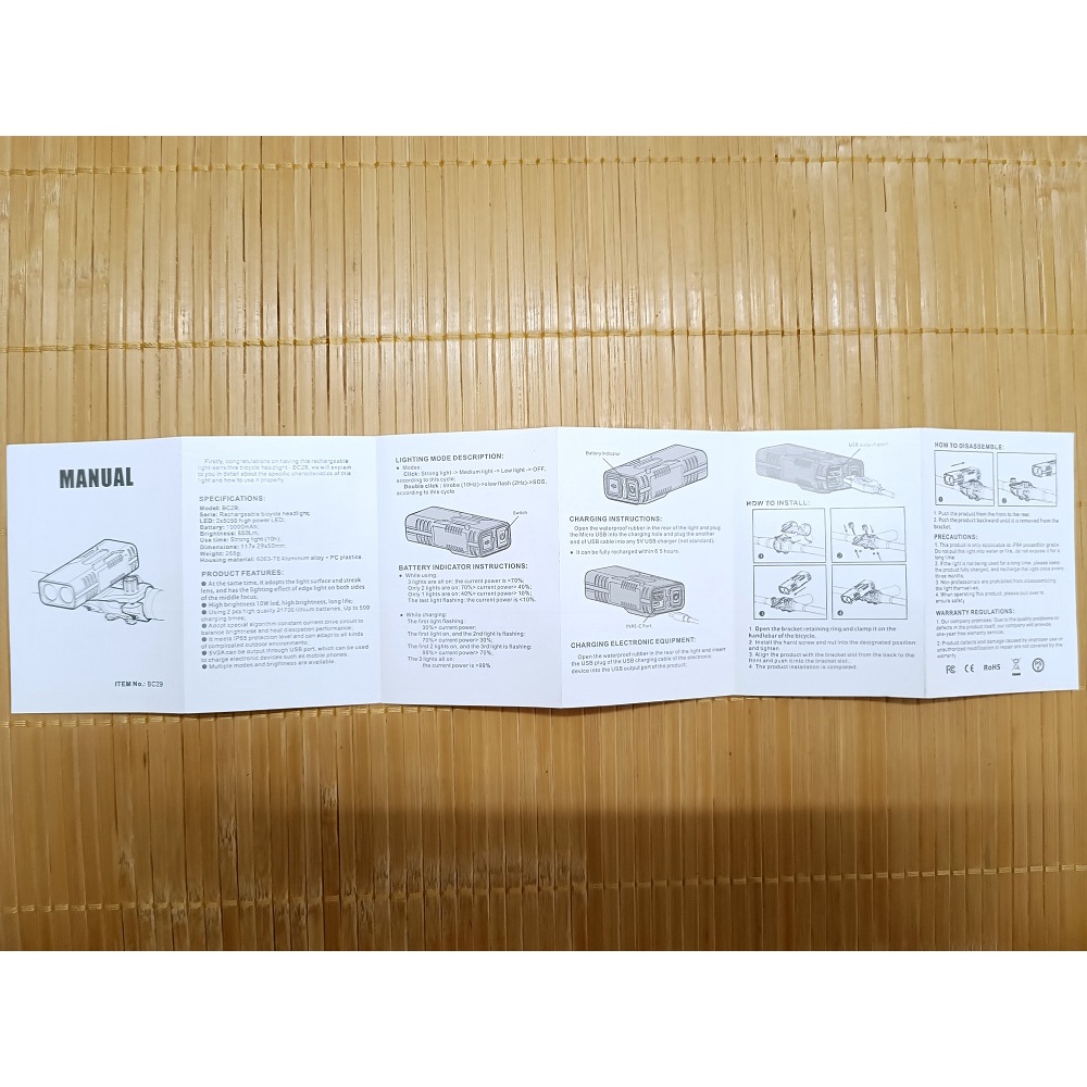 Đèn xe đạp Rockbros 850lm, pin siêu khủng 10.000mah, kiêm sạc dự phòng