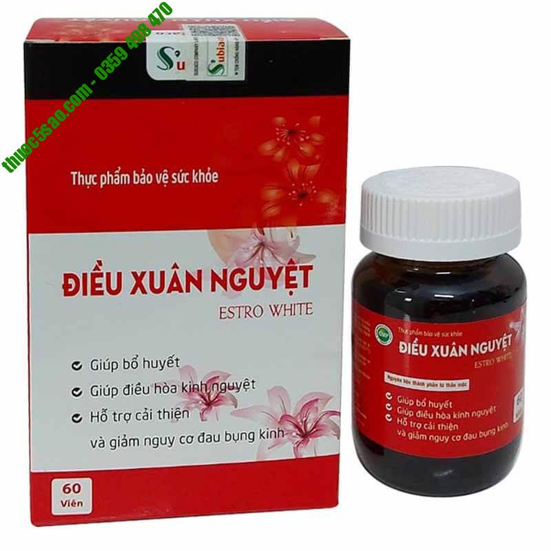 [GIÁ GỐC] Điều xuân nguyệt Estro White giúp đều kinh Hộp 60 viên