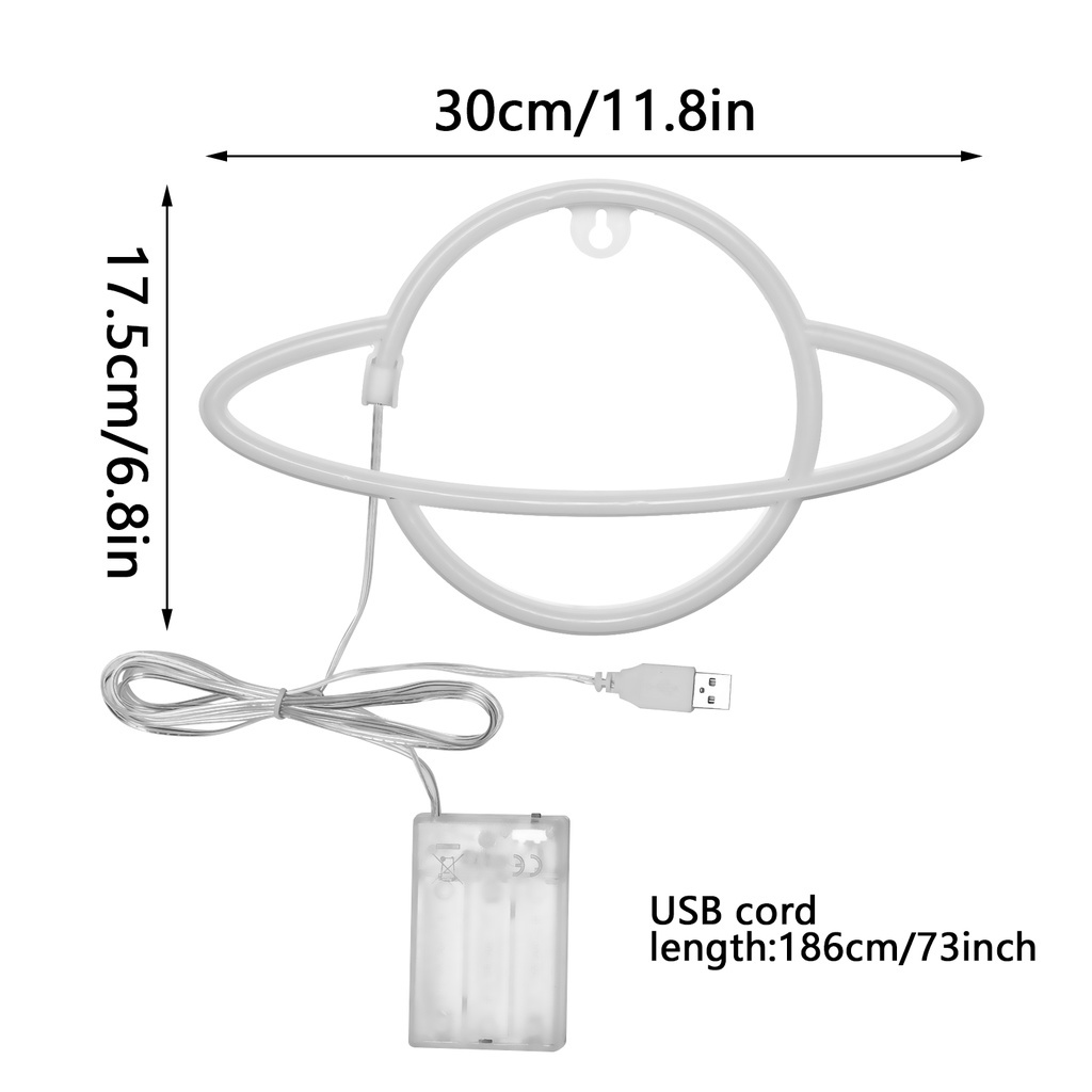Đèn led neon 2 trong 1 hình hành tinh trang trí phòng bé tùy chọn màu sắc