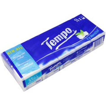 Khăn giấy TEMPO Icy Menthol (1 lốc 10 Gói - Bạc hà)