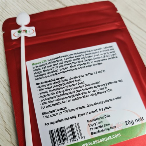 Vi sinh bột Mosura BT-9 Bacteria trải nền BT9 setup bể cá tép